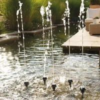 OASE Water Quintet Creative Complete Kit - 5 Individual Fountains with Multi Colour LED Light