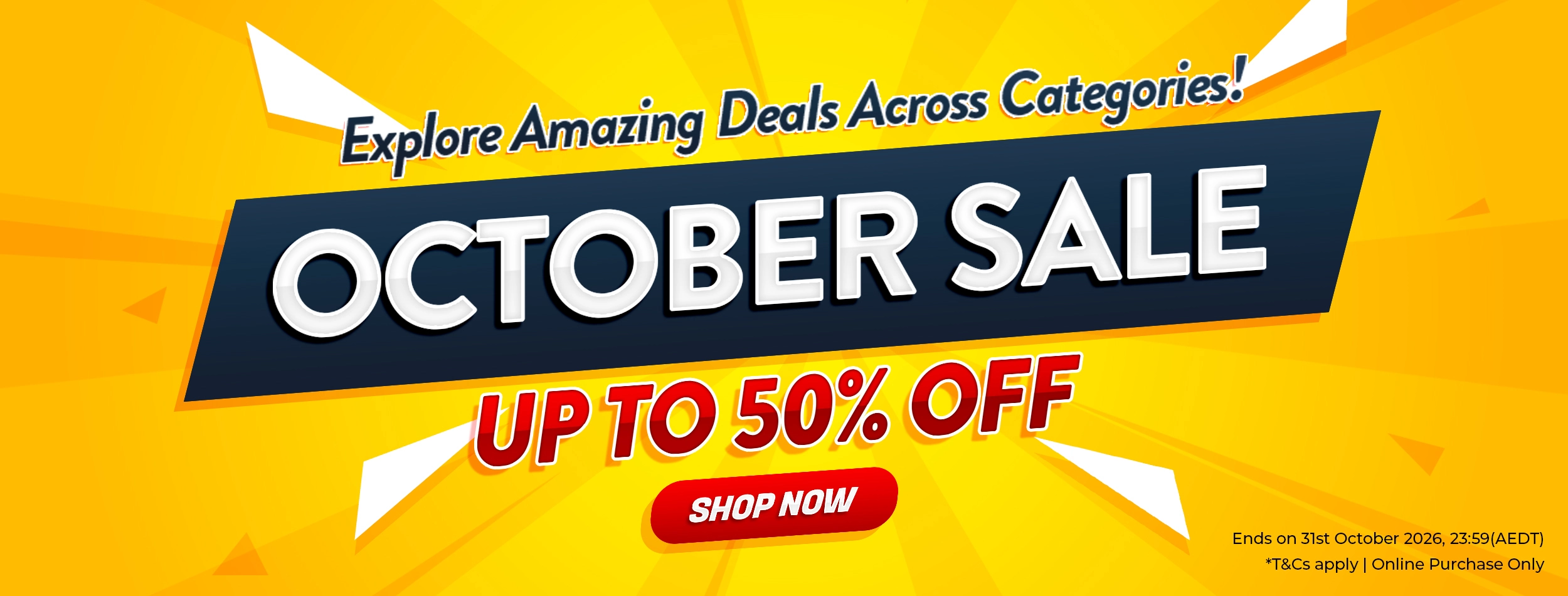 October Sale 2026 - Up To 50% OFF - Mobile Banner
