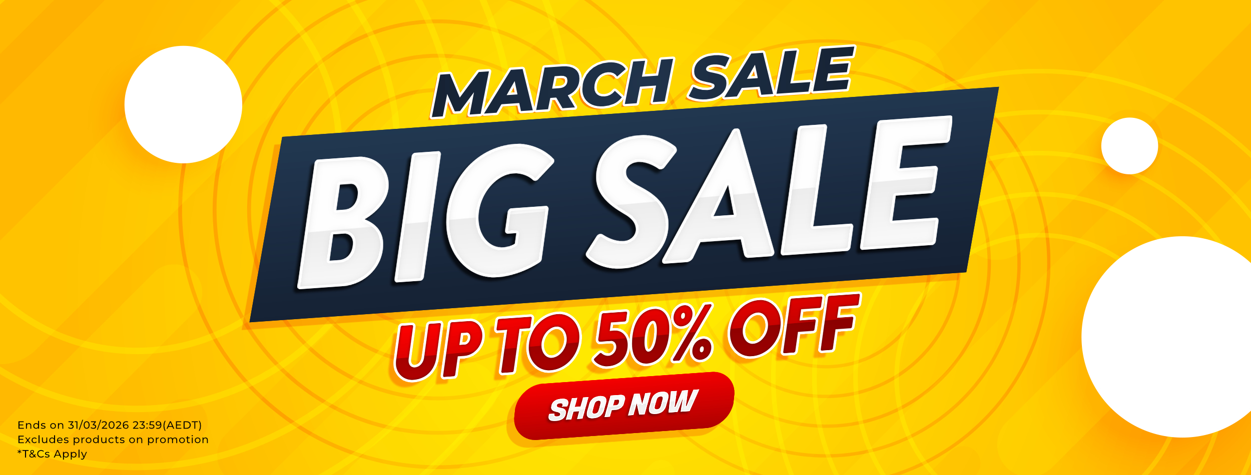 March Big Sale 2026 - Up To 50% OFF