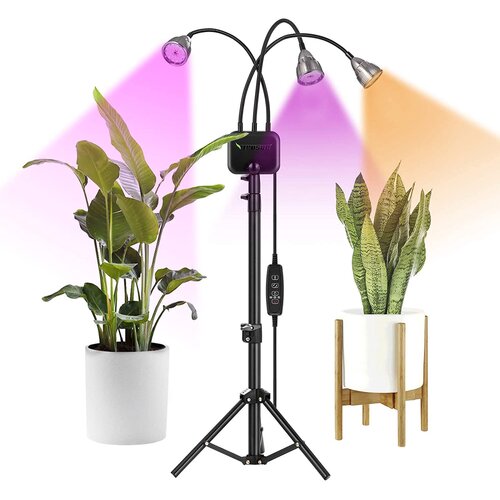 VIVOSUN Tri-Head 60W LED Grow Lights with Stand | Full Spectrum